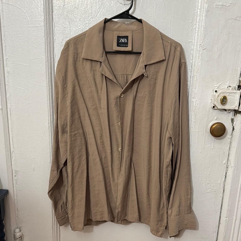 Zara Men's Lightweight Brown Shirt Jacket